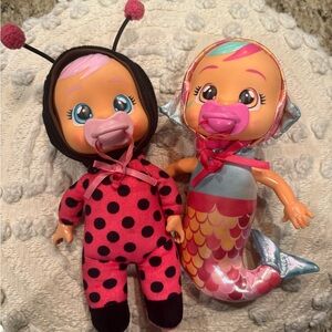💖 Cry Babies Bundle Ladybug & Mermaid Dolls💖